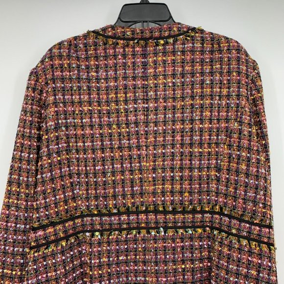 Lane Bryant Coat Tweed Plaid Tie Front Lined Jacket - Picture 10 of 12